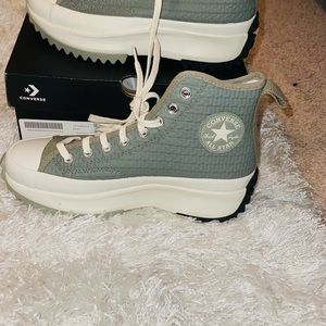 Army Green Platform Converse (Quilted)